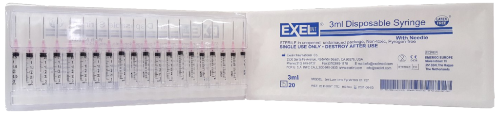 3cc Syringes Tray Pack