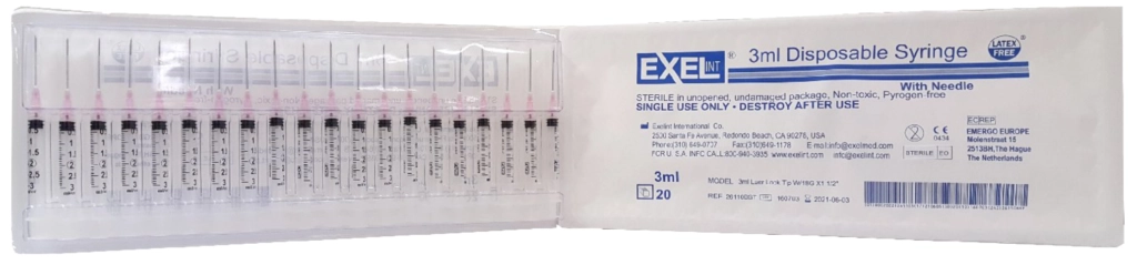 3mL Syringes Tray Pack
